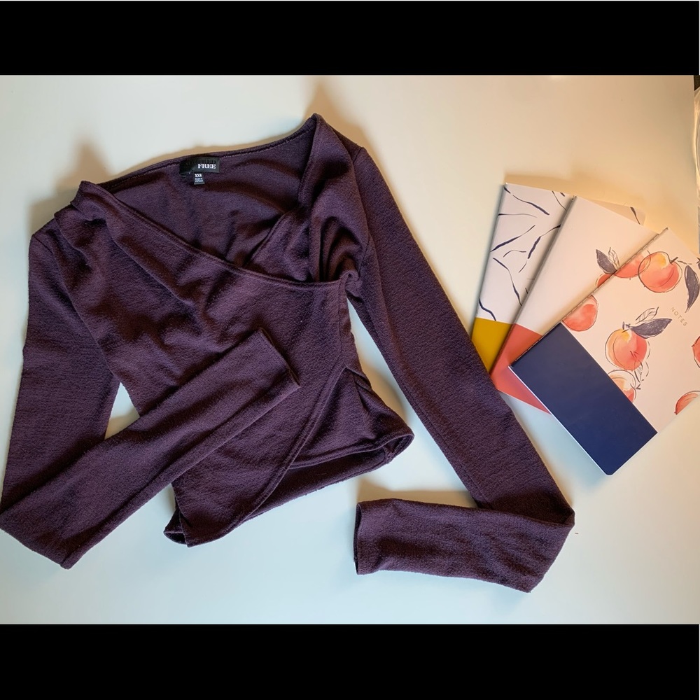 Dark purple crop-ish top from Aritzia